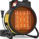 Buyplus Outdoor Heaters for Patio, 1500W Electric Garage Heater with 90 ° Adjustable Angle, Overheat Protection & 2S Fast Heating, Greenhouse Heater for Patio, Garage, Greenhouse, Indoor Outdoor, Yellow