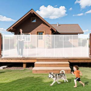 275" Retractable Baby Gates Dog Gate Extra Wide, 52" Tall Child Pet Safety Gate with Reinforced Strips for Stairs, Long Mesh Garage Gates Fence for Outdoor Indoor Large Openings Driveway Decks Patio (White)