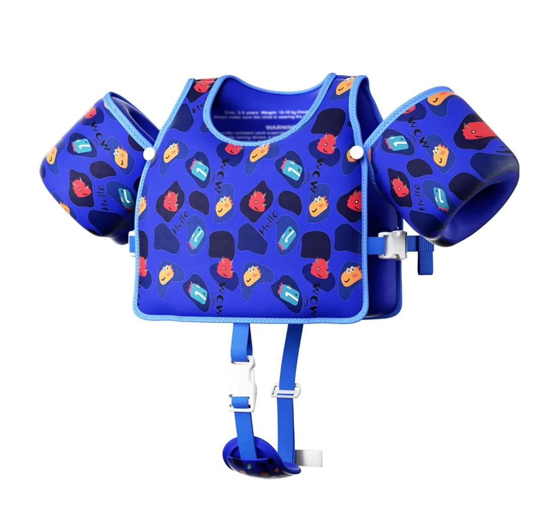 Toddler Swim Vest, Toddler Floaties Fit 20-66LBS, Swim Vest for Toddlers Learning to Swim, Puddle Kids Jumper with Adjustable Strap, Swim Jacket Arm Floaties for Baby Boys Girls 1-7 Years Old
