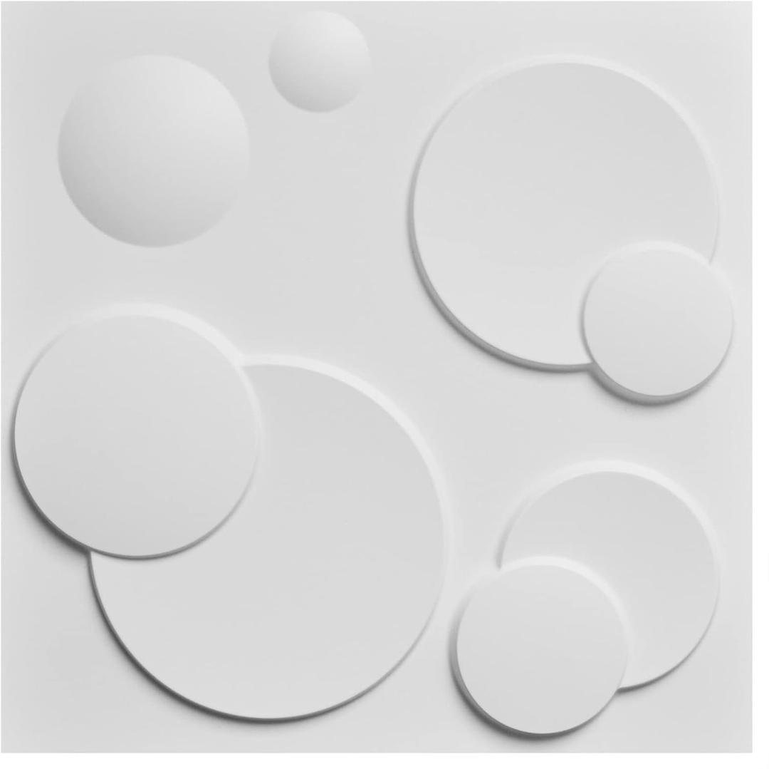 Art3d Decorative 3D PVC Wall Panel for Interior Dcor, 12-Pack 19.7 x 19.7 in., 32 Square Feet, Bubble
