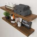 Solid Wood Floating Shelves for Wall 30 Inches Long, Walnut Wooden Shelf
Real Wood, Large Bathroom Shelf, 30 Inch, Heavy Duty, Kitchen Bedroom Rustic Farmhouse, Walnut Finish, 30W × 6.7D, Set of 2