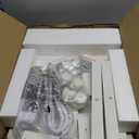 TUTOTAK 2 Tier Printer Stand, Rolling Printer Cart with Power Outlets and USB Ports, Mobile Printer Table with Wheels, for Under Desk, Office, Home, White PS01BW001 (2 tier(15.7 x 11.8 x 15.4inchs))