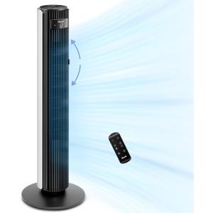 LEVOIT Classic 42-inch Tower Fan for Home, 1472 CFM Powerful Fan, 22dB Quiet as You Sleep, 90 L&R Oscillation, 60 U&D Airflow, 12H Timer, 5-Speed and 4 Modes with Temperature Sensor, Remote Control