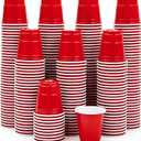 Lilymicky 300 PACK 2 oz Plastic Shot Glasses, Red Disposable Shot Cups, Mini Red Shot Cups, 2 oz Party Cups for Halloween Christmas Party