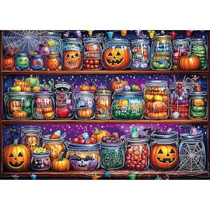 1000 Piece Puzzles for Adults Clearance, Spider Candy Jar for Adults, Decor Challenge Art Jigsaw Puzzles Birthday Party Games Family, 27.5" X 19.7" Dust Free Puzzle