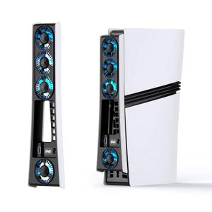 Cooling Fan for PS5 Pro, Efficient Cooler Fan with Adjustable Speed/LED Light, Temperature-Controlled PS5 PRO Cooling Accessories with USB 3.0 Port