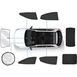 FIILINES 8PCS Car Window Shades for Toyota Camry 2025 2026 Accessorie Double Layer Car Side Full Windows Rear Triangular Windshield Sun Shade 100% UV Rays & Privacy Protection