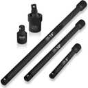 Neiko 00256A 1/2-Inch Drive Impact Extension Bar and Adapter Set, 5-Piece | Includes 5, 10, 15-Inch Extension Bars, Universal Joint, and Reducer