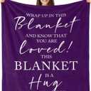 Butonus Get Well Gifts for Women After Surgery, Blanket for Woman, Thinking of You Gifts for Women, Inspirational Encouragement Healing Purple Hug Blanket 60"X50"