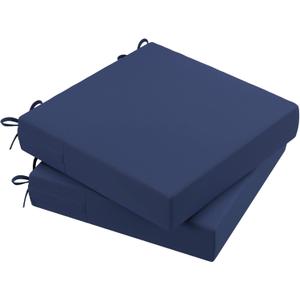AAAAAcessories Outdoor Seat Cushions for Chairs, Waterproof, Fade-Resistant Patio Furniture Replacement Cushions, 21" x 21" x 4", Set of 2, Navy Blue