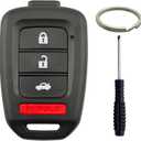 No Cutting Required - Key Fob Shell Case Replacement Fits for Honda Accord Civic CRV HRV 2013-2021 Keyless Entry Remote Key Fob 4 Button Pad Cover MLBHLIK6-1TA MLBHLIK6-1T (4 Button A)