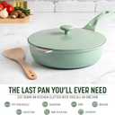 Goodful All-in-One Pan, Multilayer Nonstick, High-Performance Cast Construction, Multipurpose Design Replaces Multiple Pots and Pans, Dishwasher Safe Cookware, 11-Inch, 4.4-Quart Capacity, Sage Green