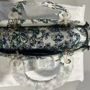 Christian Dior Canvas Embroidered Print Small 9" Lady D-Lite Blue Multicolor 1423720, (NOT GENUINE DIOR)