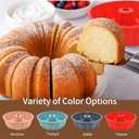 PADELE 2 Pack Silicone Cake Pan Nonstick,10 Inch, Silicone Cake Molds,Pound Cake Pan, Baking Cake Pan for Jello,Gelatin,Cake,Brownie and BreadPink+Blue