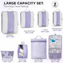 8 Set Compression Packing Cubes for Travel Essentials, Compressible Expandable Packing Cubes for Suitcase, Olar Hike Luggage Organizer Bags for Travel, Handy Helper for Organizing Clothes(Purple Gray)