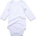 ROMPERINBOX Unisex Baby Onsies Solid Baby Bodysuit Romper Blank for 18-24 Months Boys Girls (Long Sleeve White)