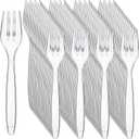 1000 Pcs Clear Disposable Plastic Forks, Heavy Duty Plastic Utensils Bulk Cutlery Heavyweight Silverware Disposable Forks for Home Party Picnic Food, 5.8 Inches