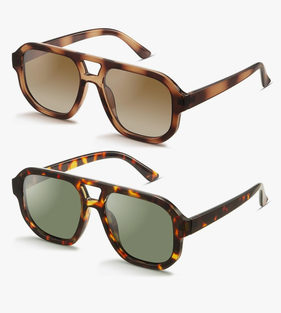 livho Trendy Polarized Square Aviator Sunglasses Women Men Square Eyewear Frame, Retro Sun Glasses for Women Men 2025 Shades