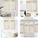 jinchan Linen Pinch Pleated Kitchen Curtains 36 Inch 2 Panels, Natural Linen Tier Curtains Back Tab Beige Farmhouse Cafe, Light Filtering Small Window Drapes for Bathroom Laundry Room Beige