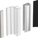 3" Clear Polycarbonate U-Channel with Magnet for 3/8" Frameless Glass Shower Door,U Channel Door Frame with Metal Strike for 1/8" 5/32" 3/16" and 1/4" Thick Swing Glass Shower Doors