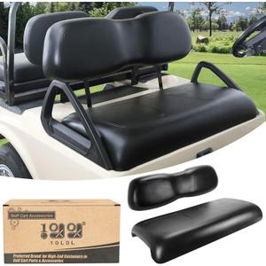 Deluxe Front Replacement Cushions for Club Car DS 2000.5-up, Backrest Golf Cart Front Seat Assembly, Factory Style Seat Bottom & Back Cushions Kit Waterproof (Seat Set - Black)