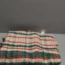 Creative Co-Op Plaid Woven Cotton Blend Throw with Fringe, Cream, Green and Red