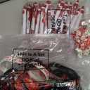 Fullhawl 150 Pcs Heart Health Awareness Accessories Include 50 Red Silicone Bracelets 50 Red Ribbon Pins 50 Ribbon Pens for Heart Month Men Women Patient Family Charity Events Gifts