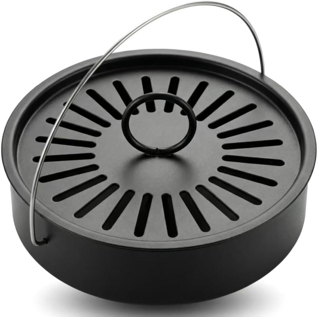 Mosquito Coil Holder with Anti-Scald Design, Stainless Steel, Black, for Home and Camping (Black)