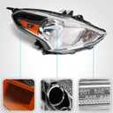 Huray Halogen Headlight Assembly Fit for Nissan Versa 2015-2019 RH OE Factory Projector Headlamp Replacement Right Passenger Side
