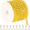 YOUBEIYEE 3M Gold Plated Chain Necklace for Women Jewelry DIY Copper Arrow Cable Link Chain Jewelry Making Supplies Findings Yellow Enamel Craft Chain Roll