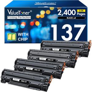 Valuetoner Compatible Toner Cartridge Replacement for Canon 137 Black Toner Cartridge 9435B001AA for Image Class D570 MF242dw MF244W MF247dw MF249dw MF236n MF232w LBP151dw MF227dw MF210 (Black, 4-Pack)