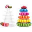 6 TIERS ROUND MACARON DISPLAY RACK DESSERTS CUPXAKE HOLDER PLATTER FOR BABY SHOWER, BIRTHDAY PARTY, WEDDING, PARTY DECOR
