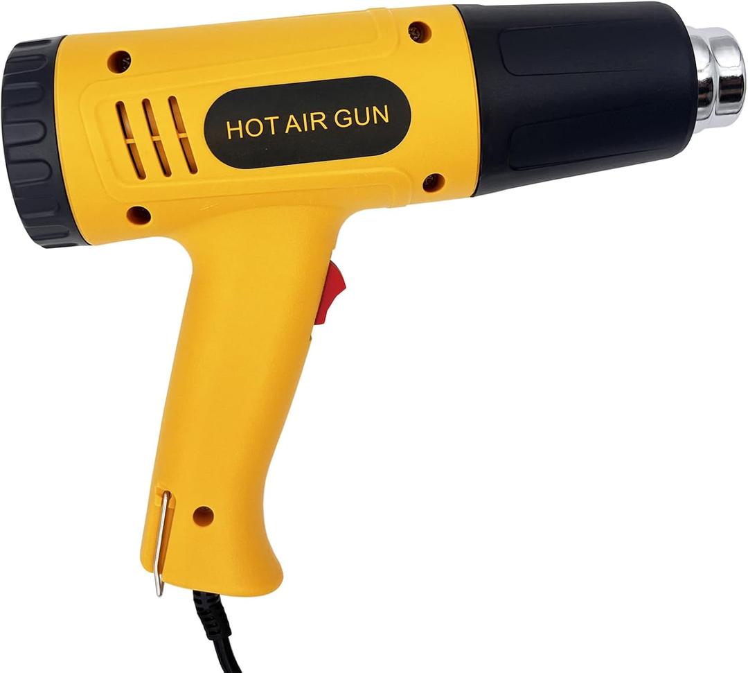 Heat Gun 1000W Dual-Temperature Settings 338 & 752170& 400) Fast Heating Heavy Duty Hot Air Gun Tool with Overheat Protection for Shrink Tubing, Vinyl Wrap, Crafting and Paint Removal
