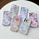 Yeddabox Compatible for iPhone 13 Pro Case Cute Heart Phone Case Full Camera Protection Soft TPU Shockproof Cover for Women Girls - Colorful 5
