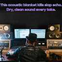 2 Pcs Large Sound Dampening Blanket 48" x 80", 850GSM Acoustic Sound Blanket with Grommets,Heavy Duty Studio Sound Absorption Blankets,Acoustic Blanket Noise Reduce,Light Blocker,Moving Blankets