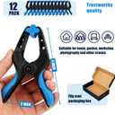 12 Pack 4inch Heavy Duty Spring Clips, Plastic Spring Clamps for Woodworking, Backdrop Stand, Pool Cover, Photography, Crafts