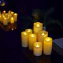 HoogaLife Flameless Candles 1200 Hours Flame Effect (D 3" x H 7") Ivory Auto-Moving 3D Wick, LED Pillar Candles Real Wax with Timer Battery Operated and Remote to Buy Separately