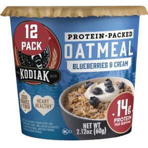 Kodiak Instant Oatmeal Cups, Blueberries & Cream, High Protein, 100% Whole Grains, (12 cups)
BBD: 24 Mar 2027