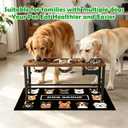 SHAINFUN Adjustable Height Elevated Dog Bowl Stand – Wooden Raised Dog Bowls with Three 58oz Stainless Steel Bowls & Mat for Small to Large Dog Breeds