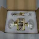 Haidms Gold Glass Door Knob Crystal Door Knobs Interior, Vintage Privacy Door Lock for Bed Bath, Clear Diamond Glass with Heavy Duty (1 Pack)