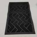 OLANLY Front Door Mat Indoor Outdoor Entrance, Waterproof All-Season, All-Weather Welcome Doormat, Sturdy Natural Rubber, Low Profile, Easy Clean Patio Porch Entryway Outside Floor Mat, 29.5x17, Black