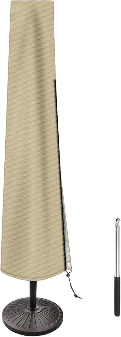 Patio Umbrella Cover Outdoor Umbrella Cover with Rod Waterproof Durable 420D Polyester Fabric Patio Parasol Umbrella Cover for 7 ft to 11 ft Outdoor Umbrella (Yellow)