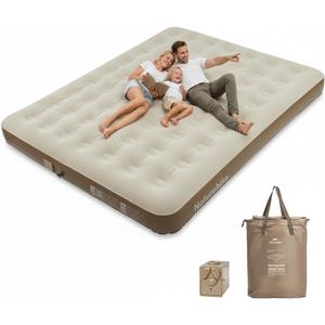 Naturehike California King Air Mattresses with Rechargeable Built-in Pump, Inflatable Mattress, Portable Blow up Mattress, Air Bed for Home, Camping, Guest
