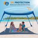 Beach Tent Sun Shelter - 10 x 10 Ft Beach Canopy UPF50+ UV Protection with Sandbags, Poles, Grond Pegs and Anti-Wind Ropes for Camping, Backyard, Picnics and Fishing