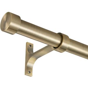 Antique Bronze Curtain Rods for Windows 72 to 144 Inch,Adjustable Drapery Rods with Aluminum End Cap and Full Surround Brackets,1-Inch Window Curtain Rod for Wall and Ceiling Mount