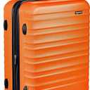 Amazon Basics 26" Hardside Medium Checked Luggage, Expandable Hardshell Suitcase with Wheels, Scratch-Resistant Surface, Four Multi-directional Wheels, Orange