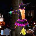 ILLUMINEW Solar Witch Halloween Decorations, Large Crashing Witch into Tree Outdoor Decor, Solar Halloween Lighted Flying Witch for Tree, Yard, Patio, Porch Outdoor Decoration