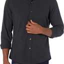 Amazon Essentials Men's Slim-Fit Long-Sleeve Poplin Shirt (XX-Large, Black)