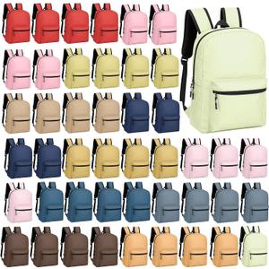 gisgfim 48Pack 17inch Backpacks in Bulk for Outdoor Travel Book Bag Wholesale Zippered for Elementary Middle High School Students Back to School Supplies 12 Boho Colors