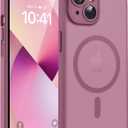 TOCOL for Phone 13 Case, Compatible with Magsafe Charger, Full Camera Protection, Drop Protection, Translucent Matte Phone Case for iPhone 13 6.1 inch (Plum)